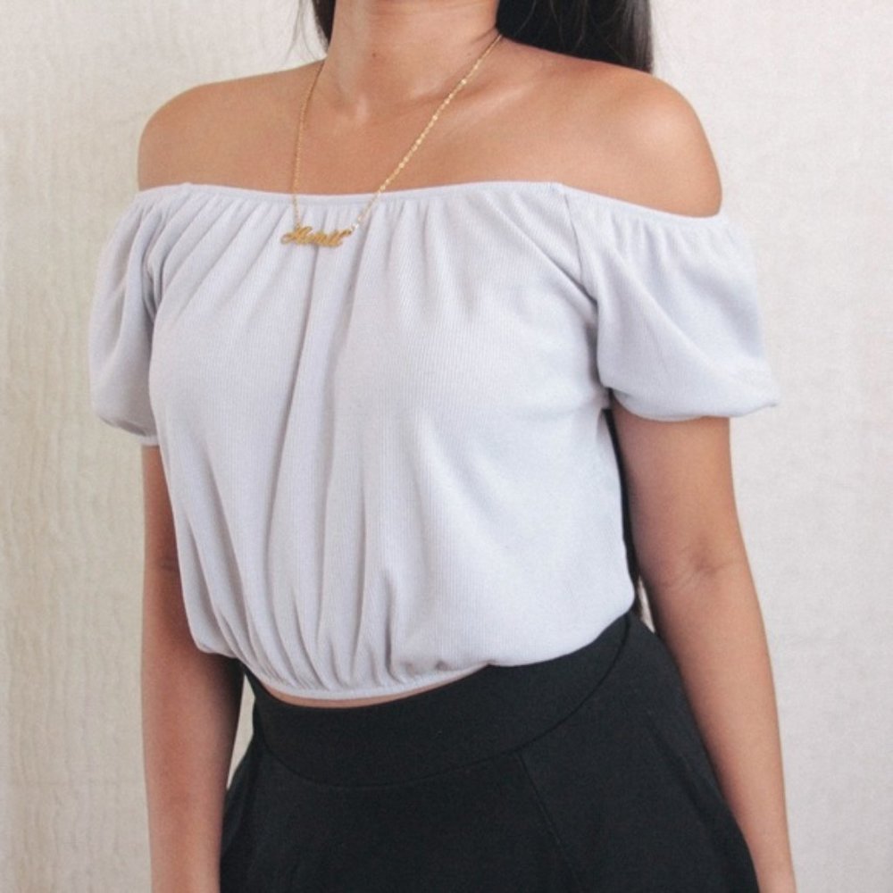 Brandy Melville crop top Ribbed Off the Shoulder